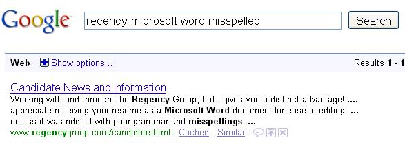 Google search for recency